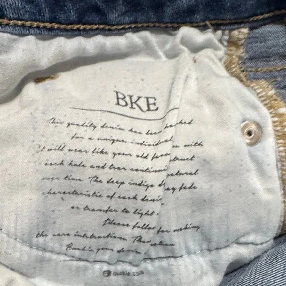 BKE Women's Two-Tone Blue Skinny Jeans with Raw Hem - Picture 5 of 6